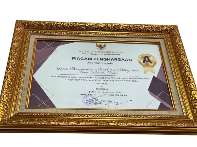 Piagam Implementasi Akuntabilitas Kinerja Instansi Pemerintah (AKIP) Nilai "A" (Memuaskan)